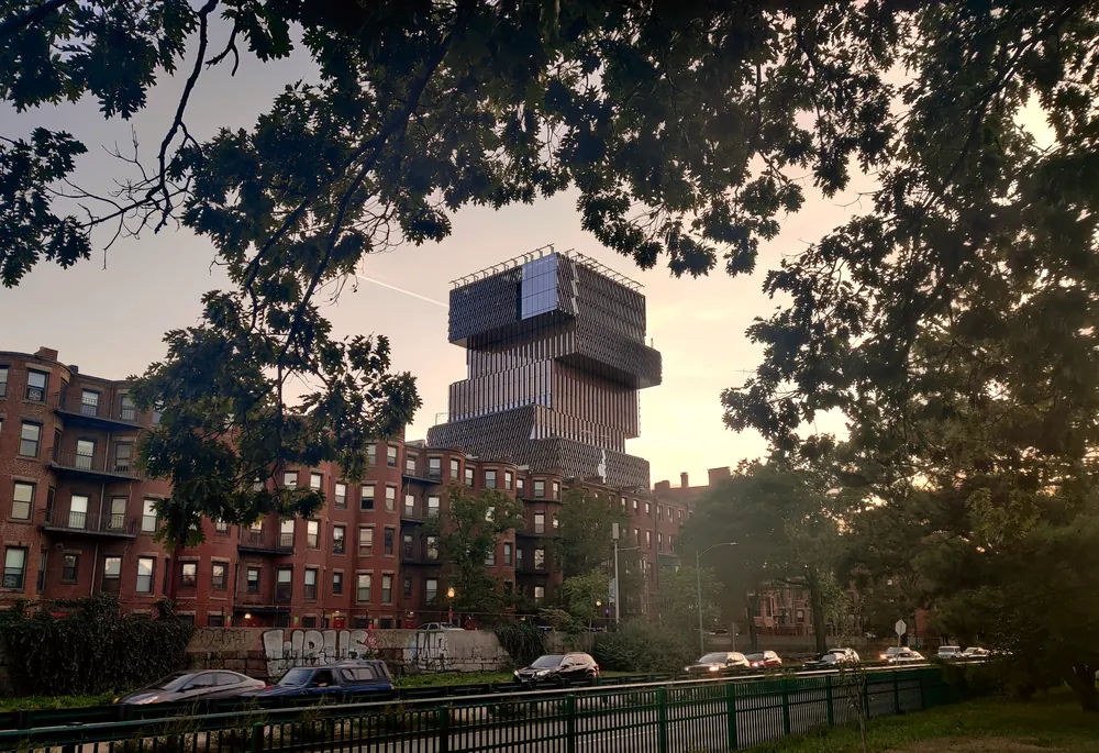 Boston University CDS building in warm summer light